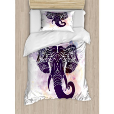 Watercolor Elephant Duvet Cover Set