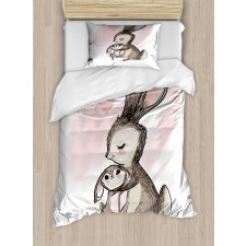 Bunny with His Mom Duvet Cover Set