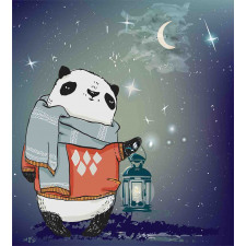 Panda Bear Winter Night Duvet Cover Set