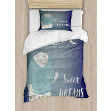 Polar Bear Holding a Star Duvet Cover Set