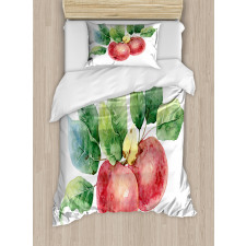 Green Leaves and Fruits Duvet Cover Set