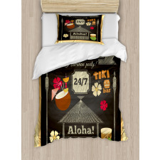 Traditional Tiki Bar Duvet Cover Set