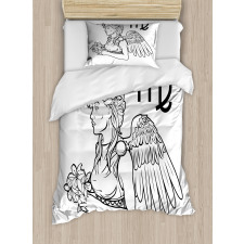 Angel with Bouquet Duvet Cover Set