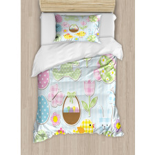 Pale Nursery Bunnies Duvet Cover Set