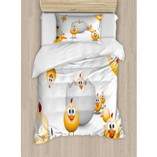 Chicks Funny Cartoon Duvet Cover Set