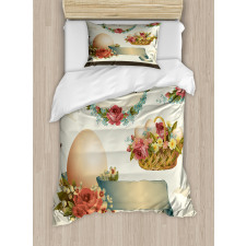 Romantic Flower Basket Duvet Cover Set