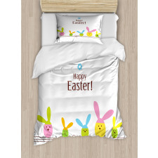 Simplistic Cartoon Eggs Duvet Cover Set