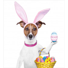 Dog as Easter Bunny Duvet Cover Set