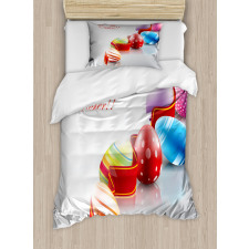 Ribbon and Colorful Eggs Duvet Cover Set