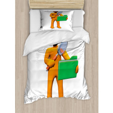 Man and Folder Duvet Cover Set