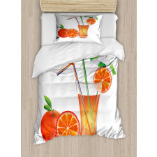 Orange Juice Glass Duvet Cover Set