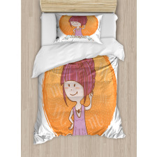 Cartoon Kid Girl Duvet Cover Set