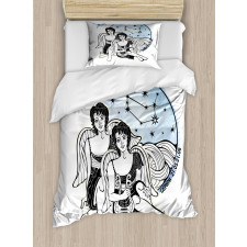 Angel Twins Harp Duvet Cover Set