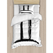 Grunge Brush Art Duvet Cover Set