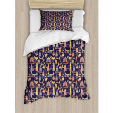 Circus Style Doodles Duvet Cover Set