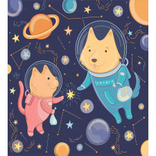 Cartoon Dog Astronaut Duvet Cover Set