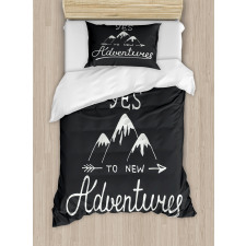 Words and Mountains Duvet Cover Set