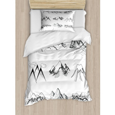 Snowy Peaks Doodle Duvet Cover Set