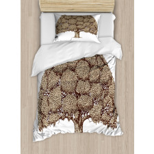 Old Oak Foliage Leaves Duvet Cover Set