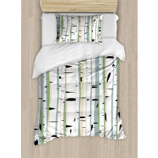 Trunks of Birches Pattern Duvet Cover Set