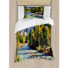 Mountains of Colorado Duvet Cover Set