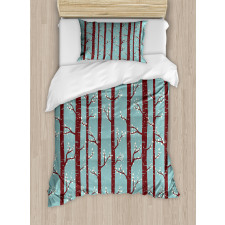 Birch Tree Silhouettes Duvet Cover Set