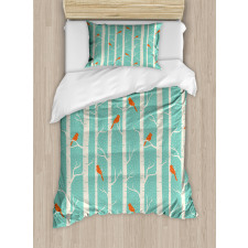 Dotted Tree and Birds Duvet Cover Set