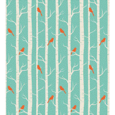 Dotted Tree and Birds Duvet Cover Set