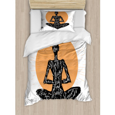 Meditating Lady Lotus Duvet Cover Set