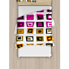 Abstract Squares 60s Duvet Cover Set