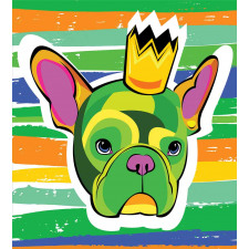 Crowned Dog Colorful Duvet Cover Set