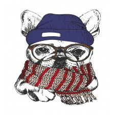 Cozy Hipster Winter Dog Duvet Cover Set