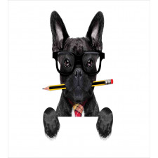 Businessman Dog Glasses Duvet Cover Set