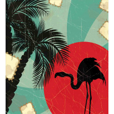 Grunge Flamingo Palm Duvet Cover Set