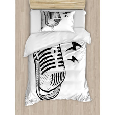 Retro Microphone Radio Duvet Cover Set