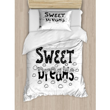 Retro Words Clouds Duvet Cover Set