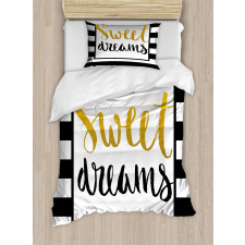 Vintage Lettering Line Duvet Cover Set