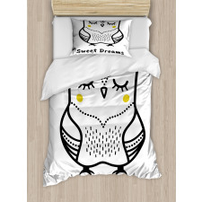 Doodle Style Owl Duvet Cover Set