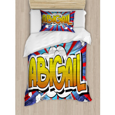 Comic Book Female Name Duvet Cover Set