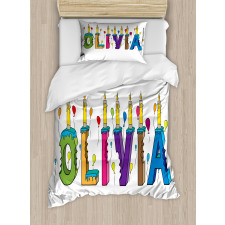 Letter Cake Girl Name Duvet Cover Set