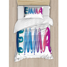 Feminine Balloon Name Duvet Cover Set