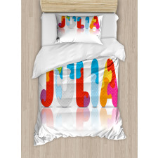 Puzzle Style Letters Duvet Cover Set