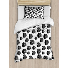 Black and White Fishes Duvet Cover Set