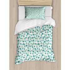 Pastel Ginkgo Leaves Duvet Cover Set