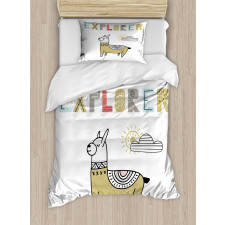 Colorful Llama Explorer Duvet Cover Set