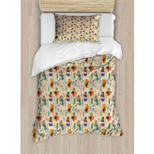 Jungle Band Lion Bear Duvet Cover Set