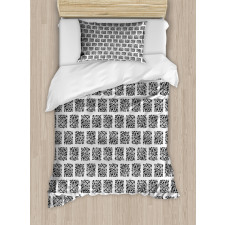 Retro Dotted Squares Duvet Cover Set