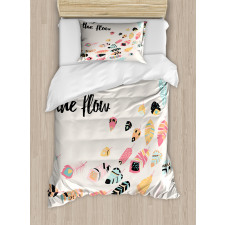 Go with the Flow Words Duvet Cover Set