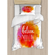 Believe You Can Words Duvet Cover Set