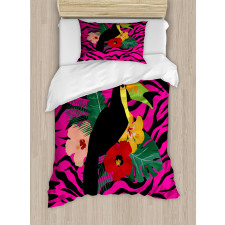 Toucan Bird Plants Duvet Cover Set